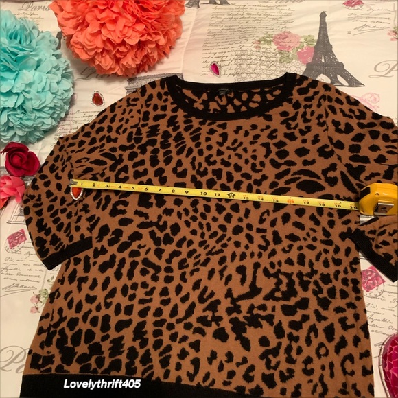 Talbots Leopard Print Pullover Size XL - Picture 7 of 8